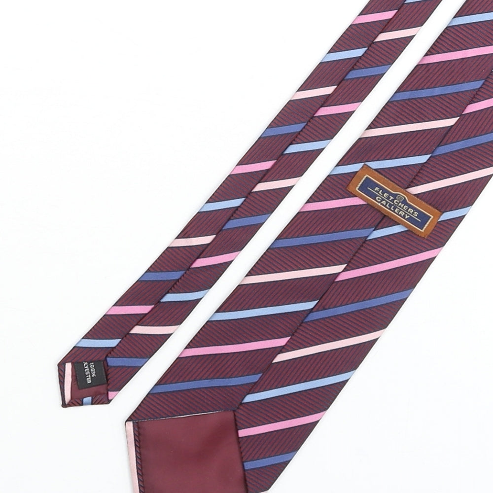 Fletcher's Glaaery Mens Multicoloured Striped Polyester Pointed Tie One Size