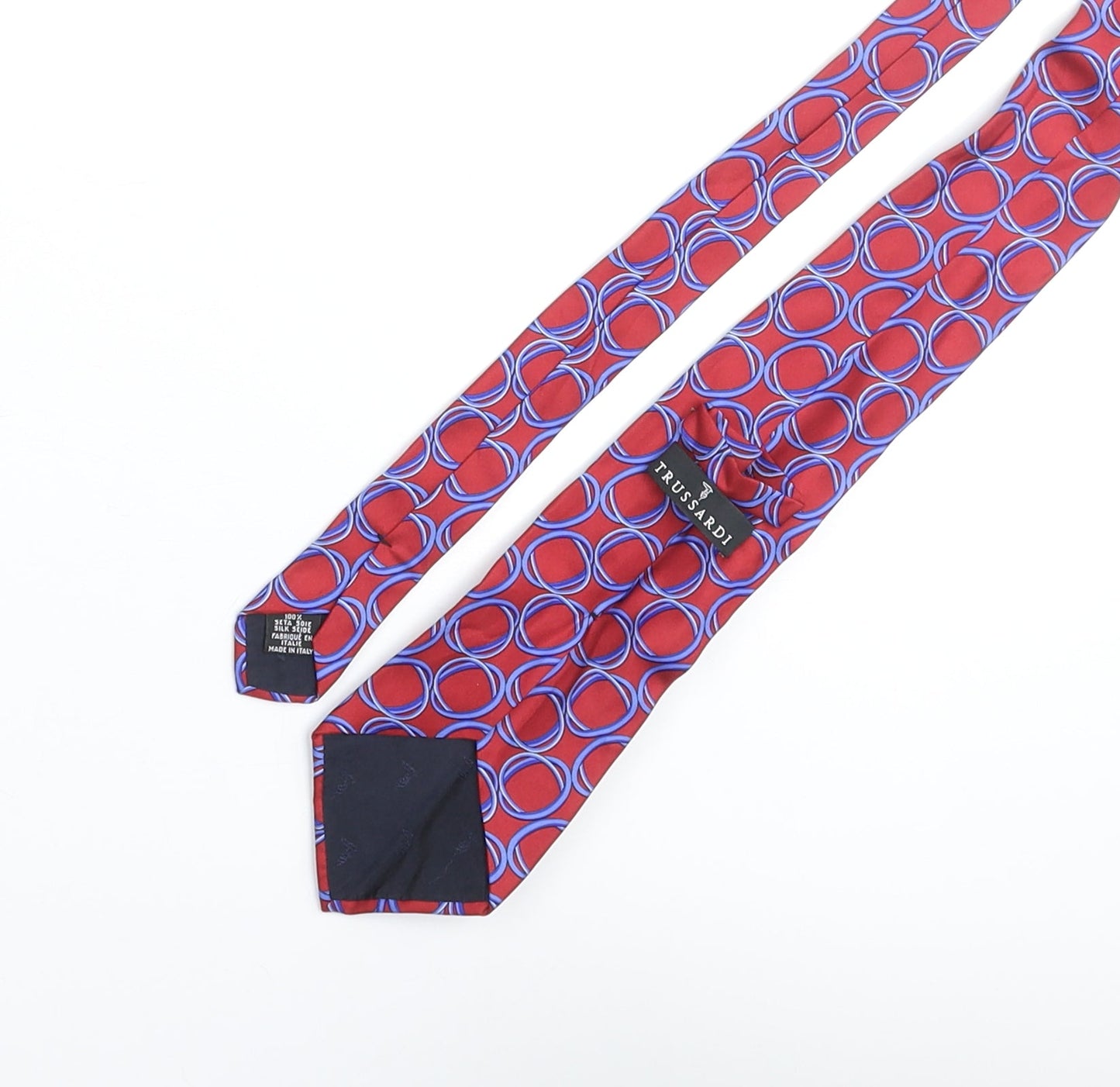 Trussardi Mens Multicoloured Geometric Silk Pointed Tie One Size