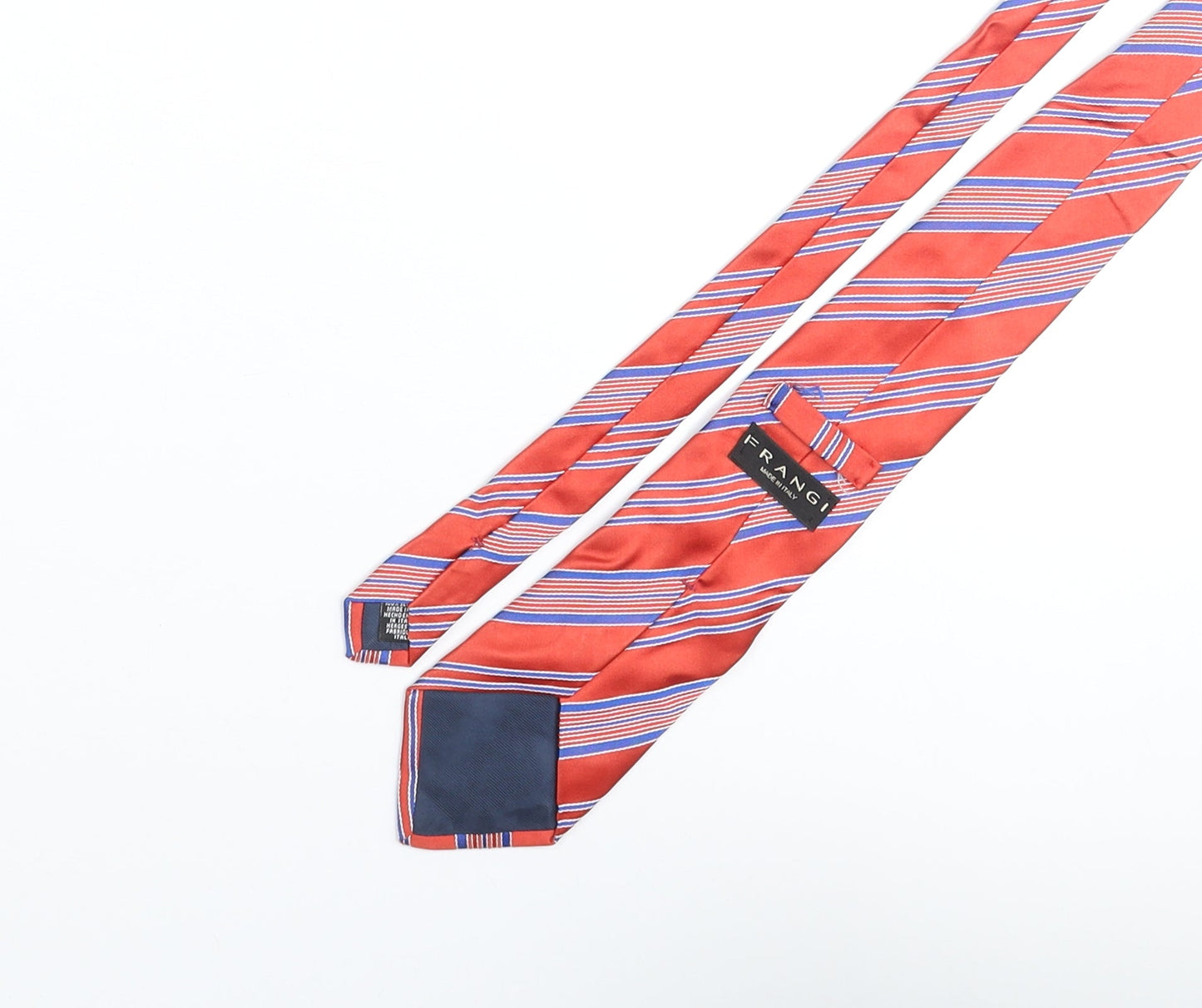 Frangi Mens Red Striped Silk Pointed Tie One Size