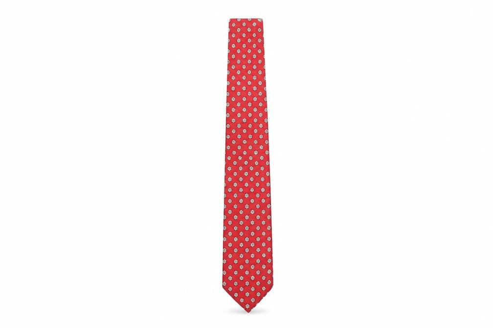 Tie Rack Mens Red Geometric Silk Pointed Tie One Size - Floral