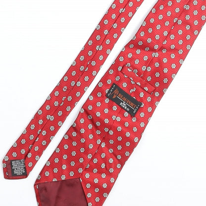 Tie Rack Mens Red Geometric Silk Pointed Tie One Size - Floral
