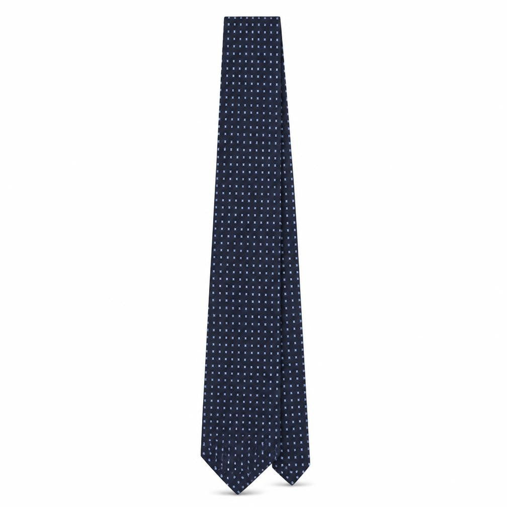 Marks & Spencer Mens Blue Geometric Polyester Pointed Tie One Size