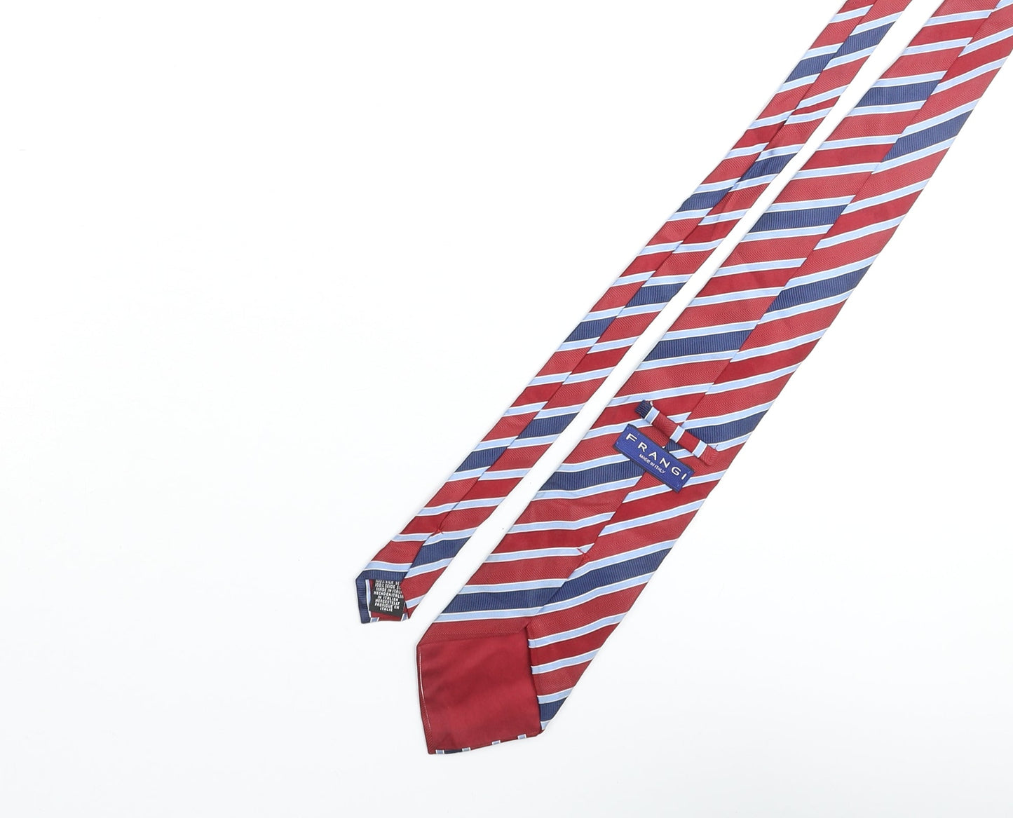 Frangi Mens Multicoloured Striped Silk Pointed Tie One Size