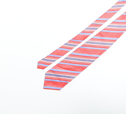 Bäumler Baumer Mens Multicoloured Striped Silk Pointed Tie One Size