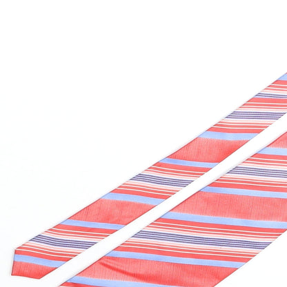 Bäumler Baumer Mens Multicoloured Striped Silk Pointed Tie One Size