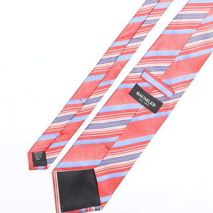 Bäumler Baumer Mens Multicoloured Striped Silk Pointed Tie One Size