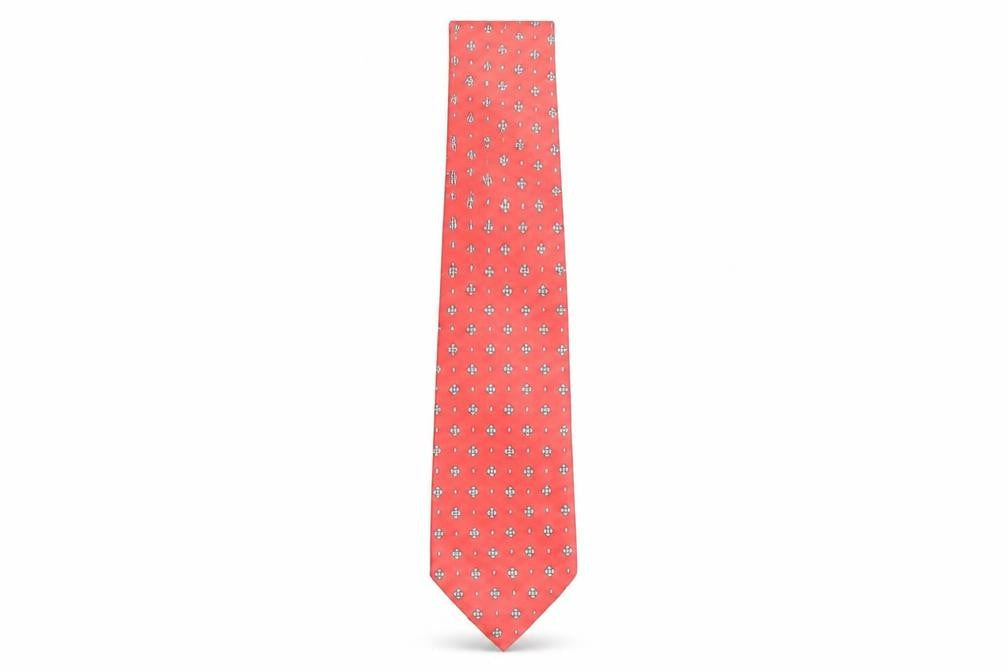Frangi Mens Red Geometric Silk Pointed Tie One Size