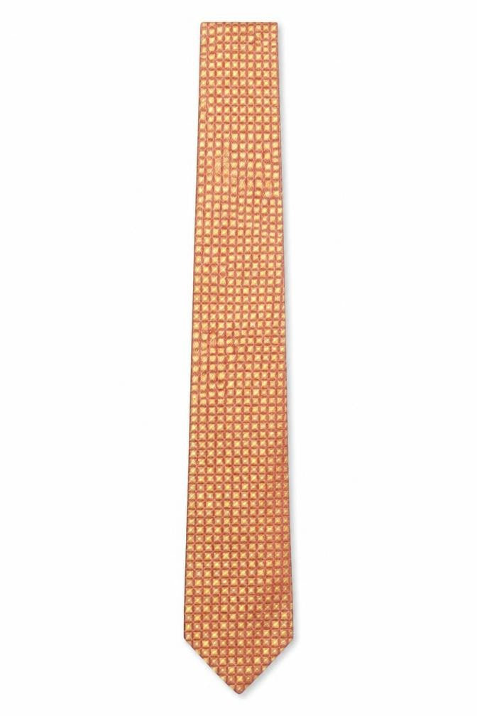 Tie Rack Mens Orange Geometric Silk Pointed Tie One Size