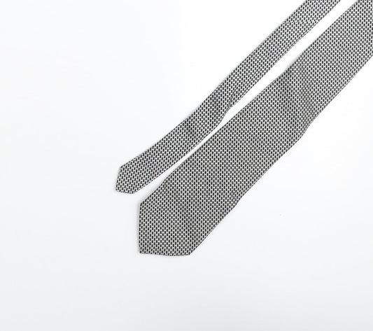 Frazer Mens Grey Geometric Silk Pointed Tie One Size