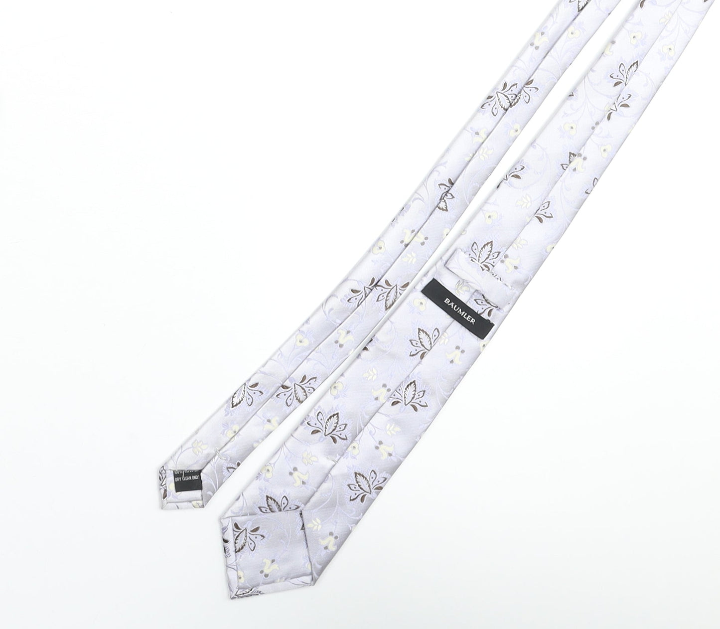 Baumer Mens Purple Floral Polyester Pointed Tie One Size