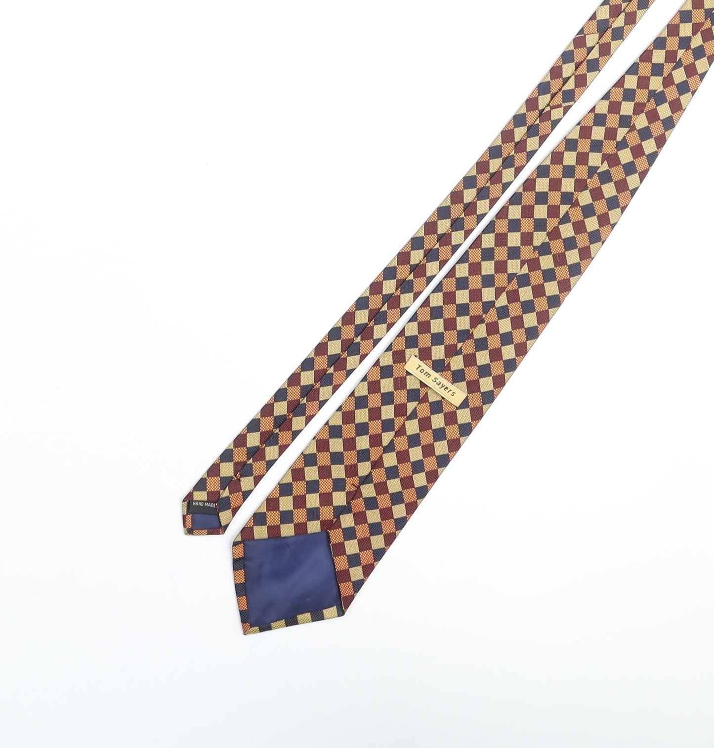 Tom Sayers Mens Multicoloured Plaids & Checks Polyester Pointed Tie One Size