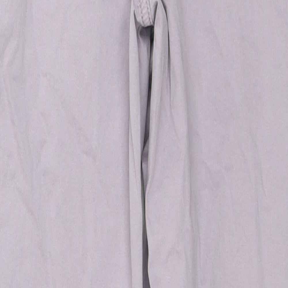 Marks and Spencer Womens Purple Cotton Trousers Size 6 L29 in Regular Zip
