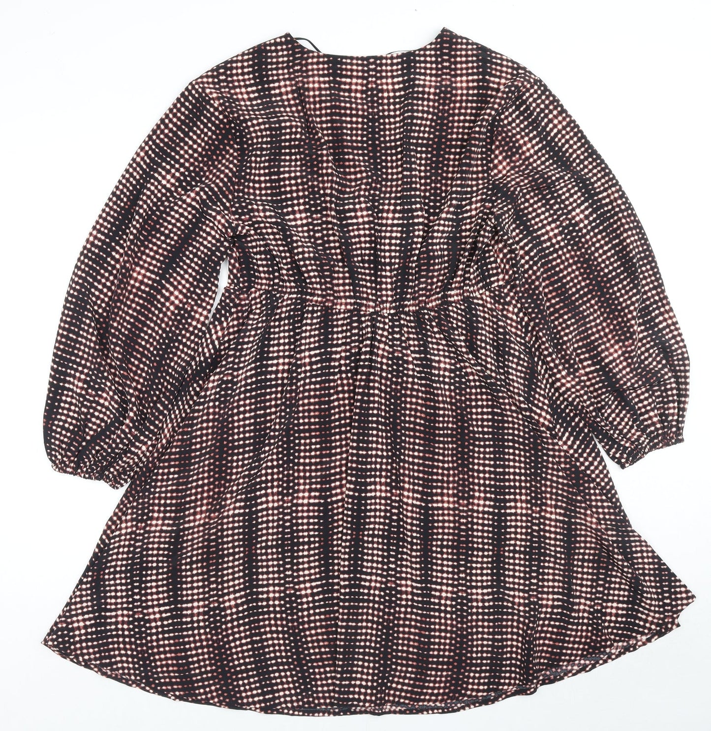 Marks and Spencer Womens Multicoloured Geometric Polyester Trapeze & Swing Size 10 V-Neck Pullover