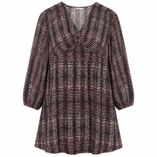 Marks & Spencer Womens Multicoloured Geometric Polyester Trapeze & Swing Size 12 V-Neck Pullover