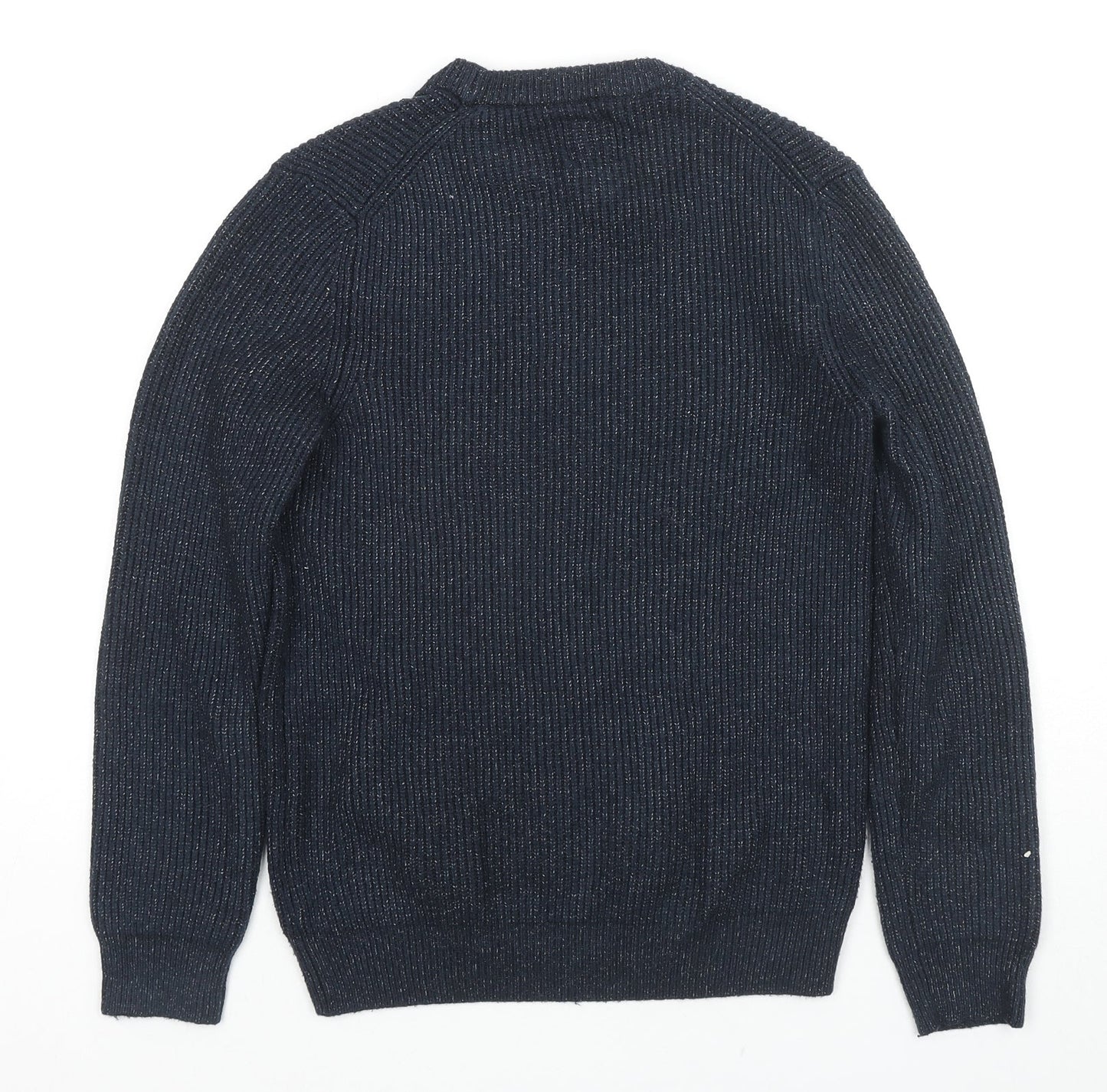 Marks and Spencer Womens Blue Round Neck Polyamide Pullover Jumper Size S