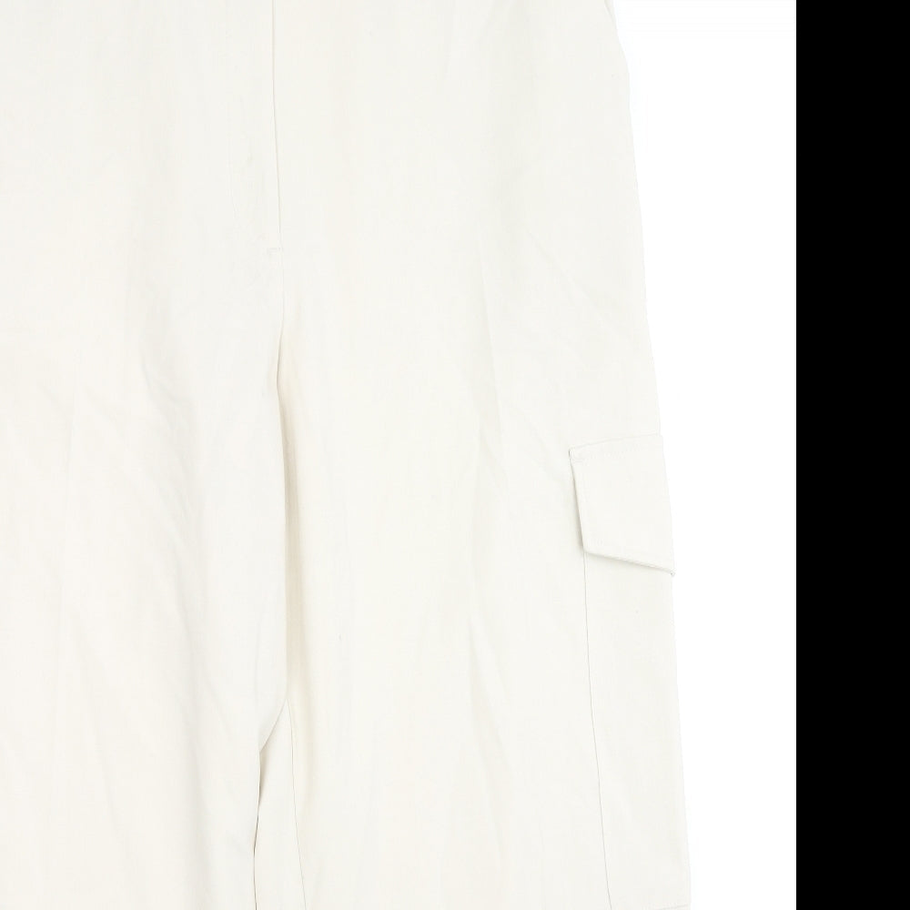 Marks and Spencer Womens Beige Polyester Cargo Trousers Size 20 L27 in Regular Zip