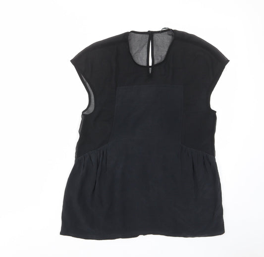 Madewell Womens Black Polyester Basic T-Shirt Size XS Crew Neck