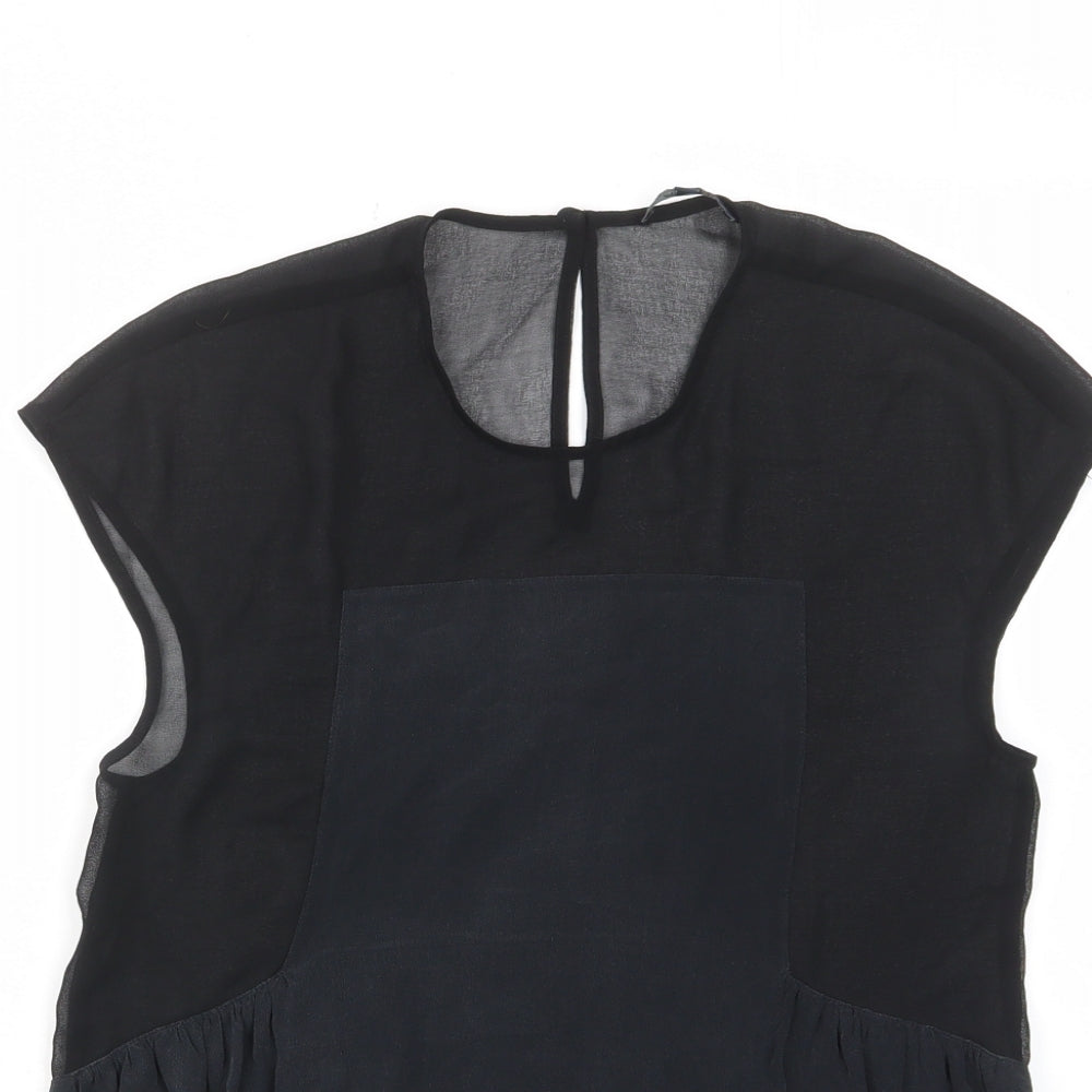 Madewell Womens Black Polyester Basic T-Shirt Size XS Crew Neck