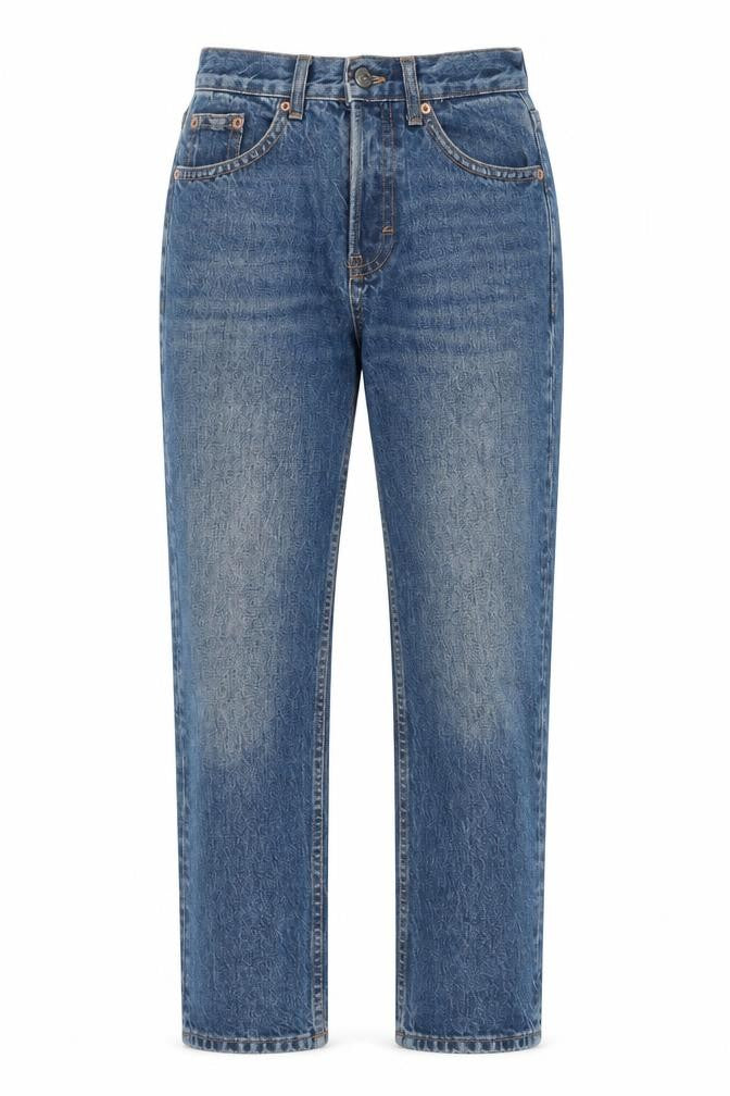 Topshop Womens Blue Cotton Straight Jeans Size 25 in L28 in Regular Button - Pockets, Belt Loops