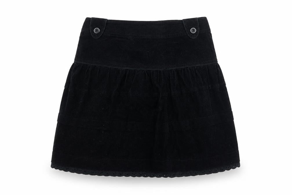 Divided by H&M Womens Black Cotton A-Line Skirt Size 8 Zip - Lace Trim