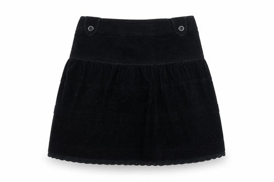 Divided by H&M Womens Black Cotton A-Line Skirt Size 8 Zip - Lace Trim