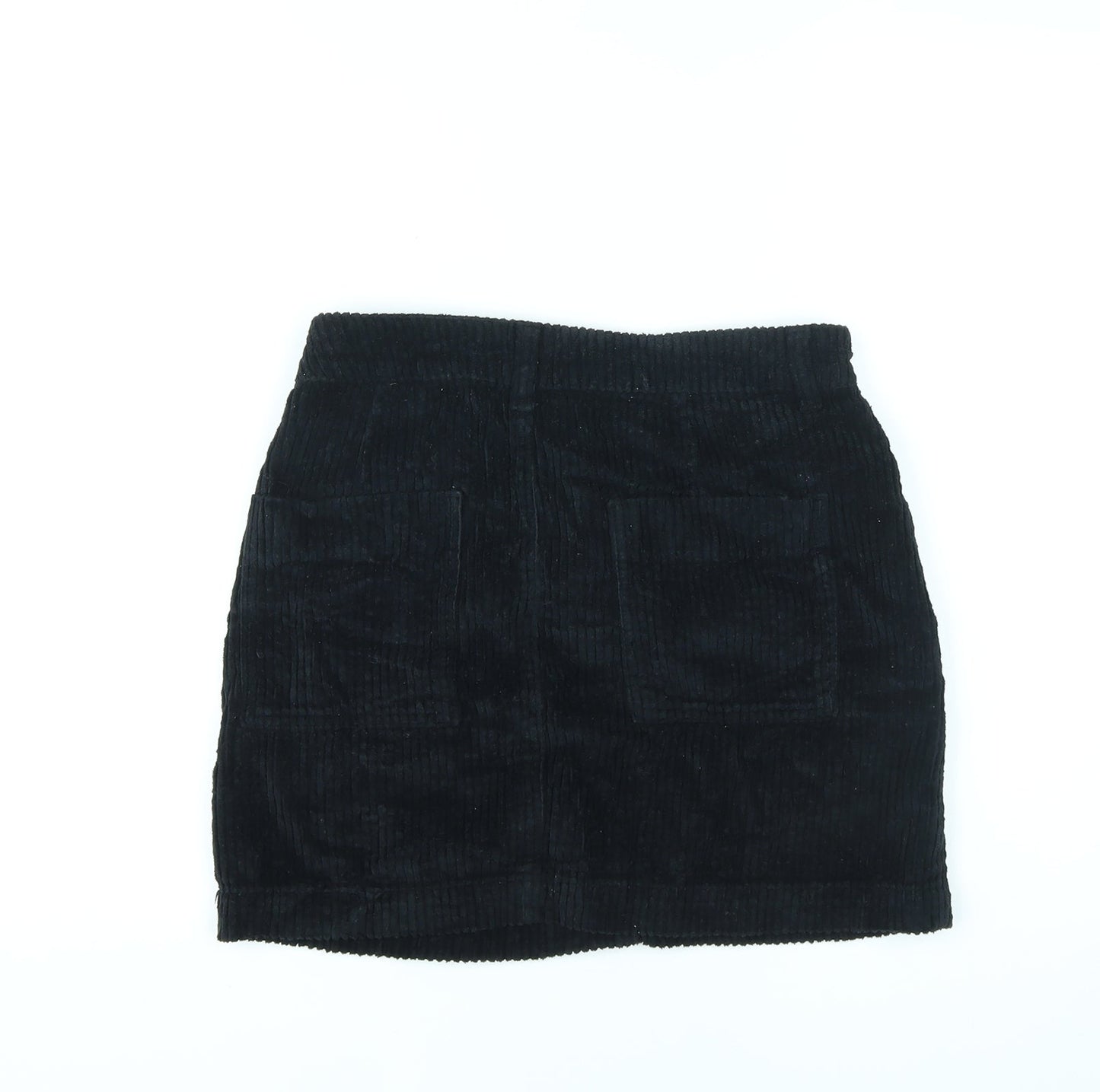 Urban Outfitters Womens Black Cotton Mini Skirt Size S Zip