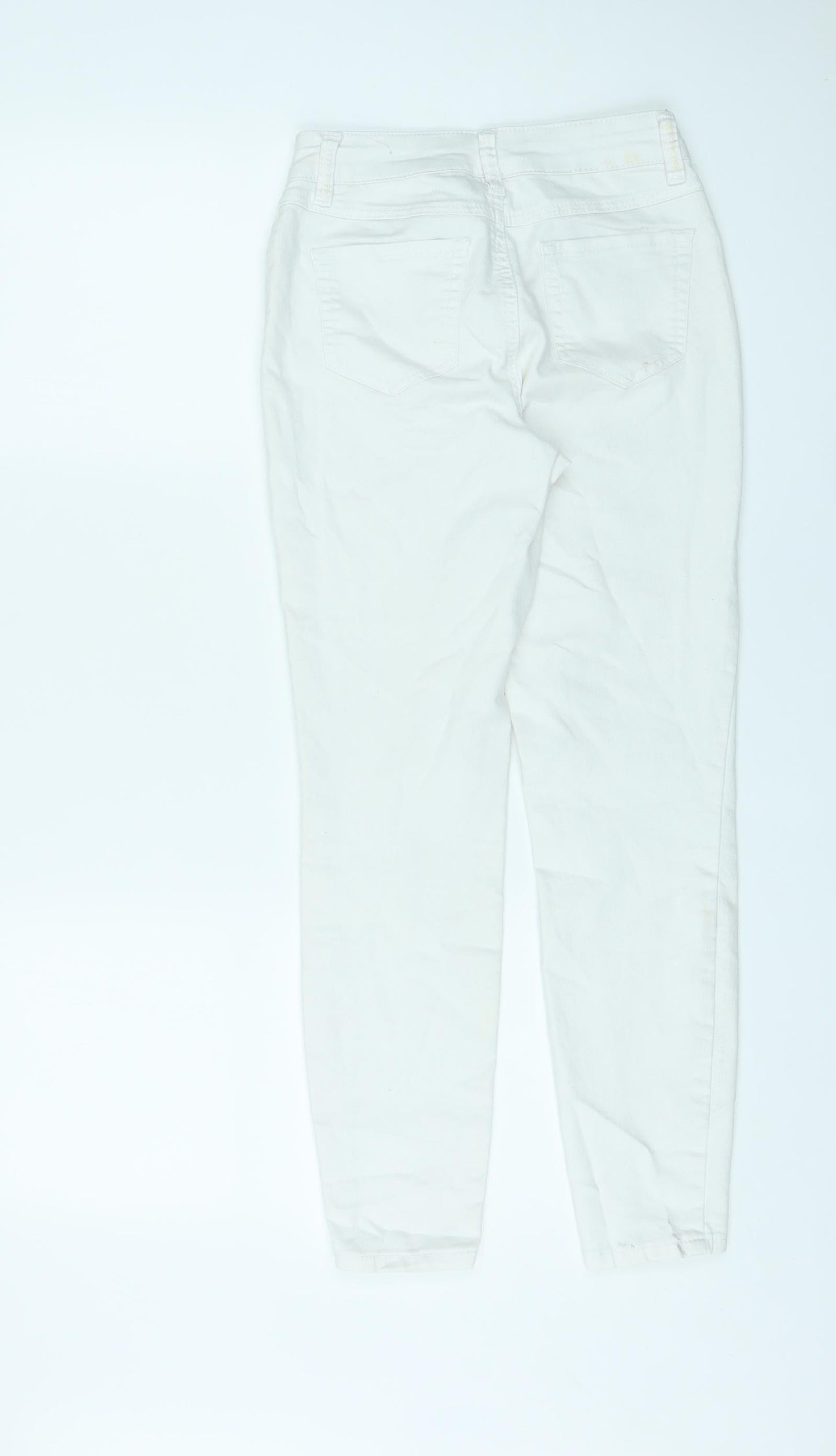 Blue Spice Womens Ivory Cotton Skinny Jeans Size 24 in L26 in Regular Zip