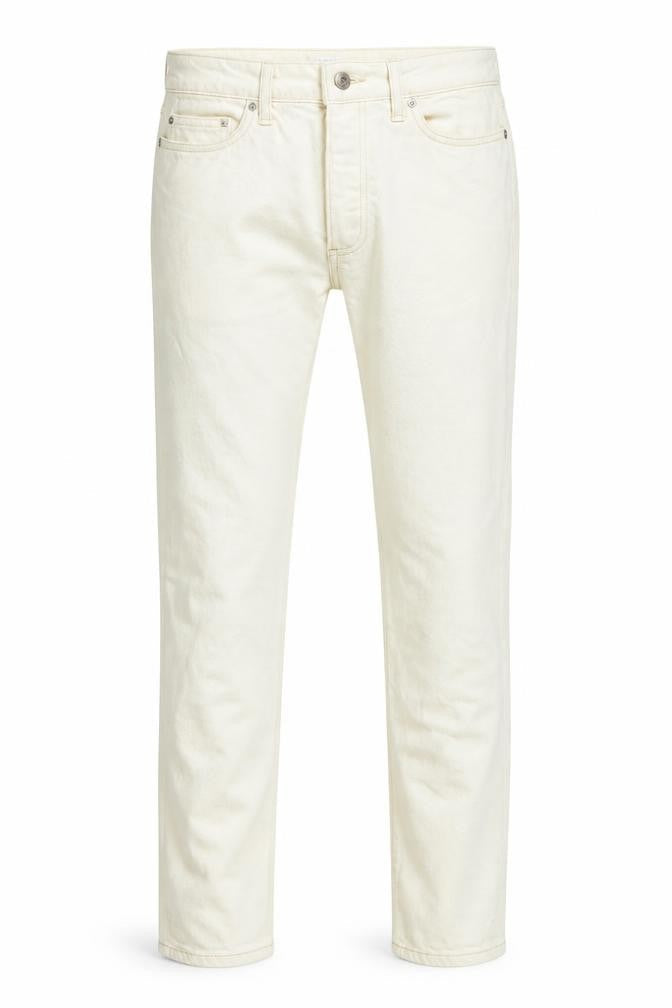 Topman Mens Ivory Cotton Straight Jeans Size 28 in L30 in Regular Zip
