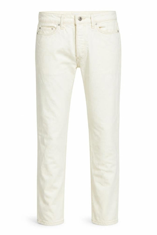 Topman Mens Ivory Cotton Straight Jeans Size 28 in L30 in Regular Zip