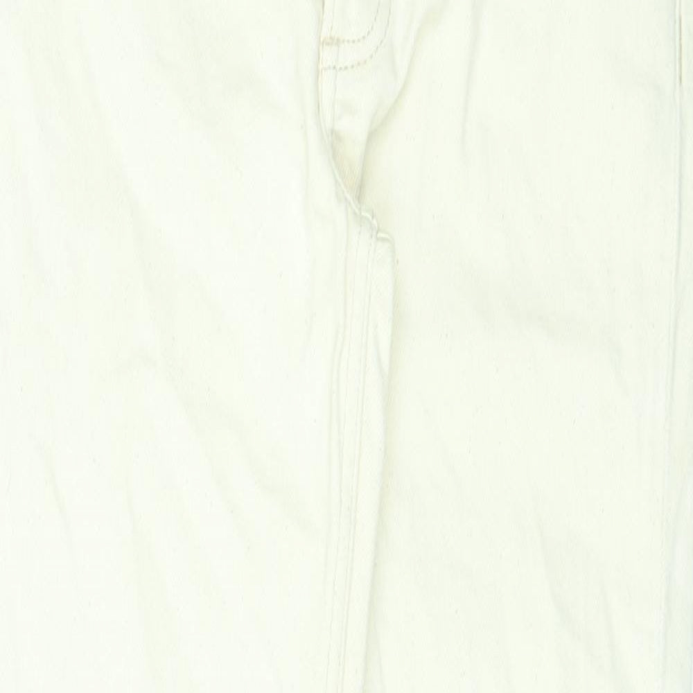 Topman Mens Ivory Cotton Straight Jeans Size 28 in L30 in Regular Zip