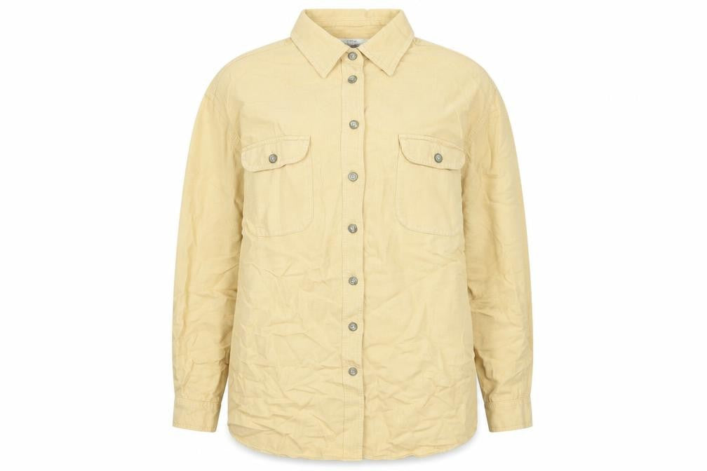 St Michael Womens Yellow Viscose Basic Button-Up Size 18 Collared - Vintage