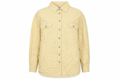 St Michael Womens Yellow Viscose Basic Button-Up Size 18 Collared - Vintage