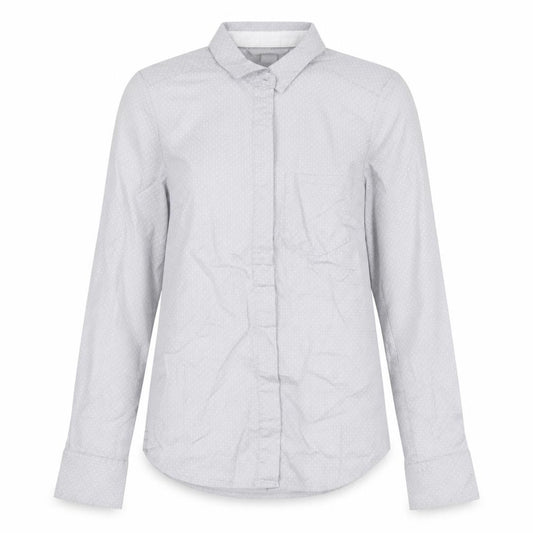 H&M Womens Grey Polka Dot Cotton Basic Button-Up Size 6 Collared