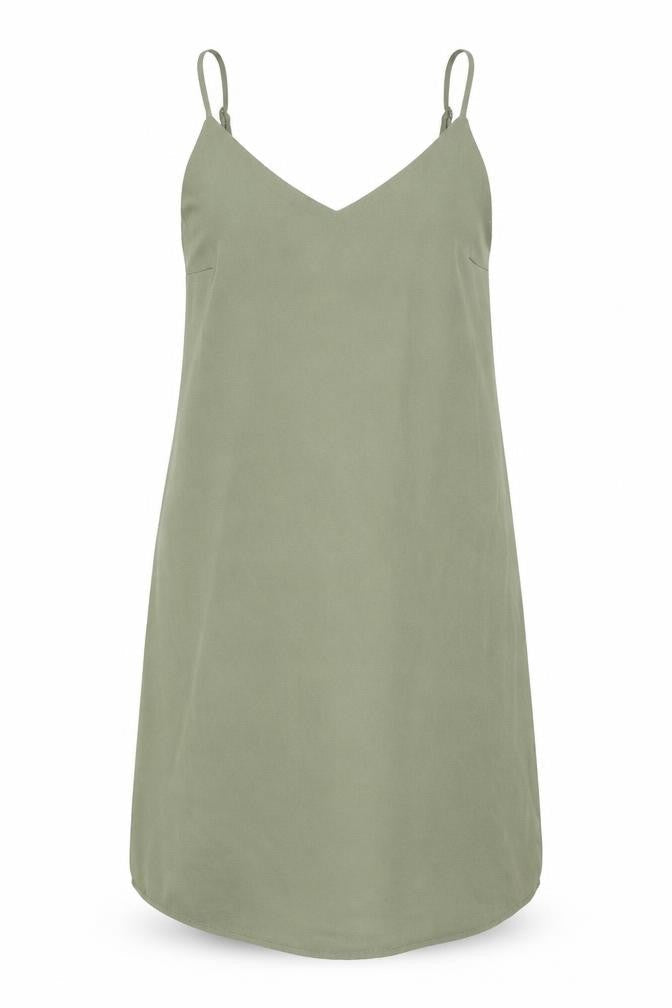 New Look Womens Green Polyester Tank Dress Size 10 V-Neck Pullover