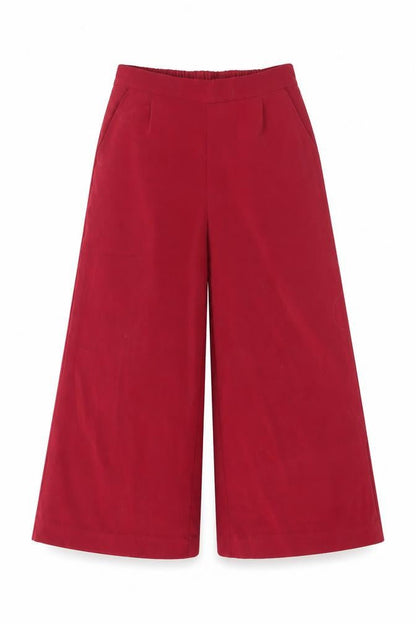 Vero Moda Womens Red Polyester Trousers Size 8 L21.5 in Regular - Elasticated Waist