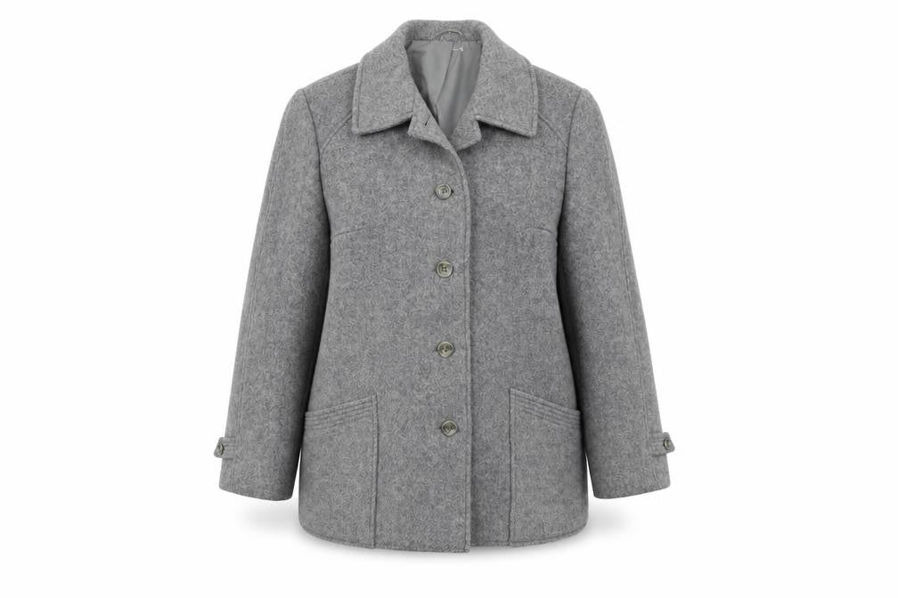 St Michael Womens Grey Pea Coat Coat Size 16 Button - Vintage