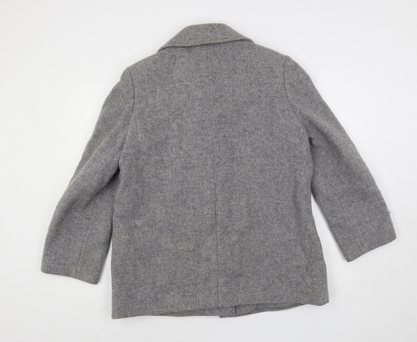 St Michael Womens Grey Pea Coat Coat Size 16 Button - Vintage