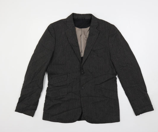 JUNK de LUXE Mens Grey Viscose Jacket Suit Jacket Size 38 Regular