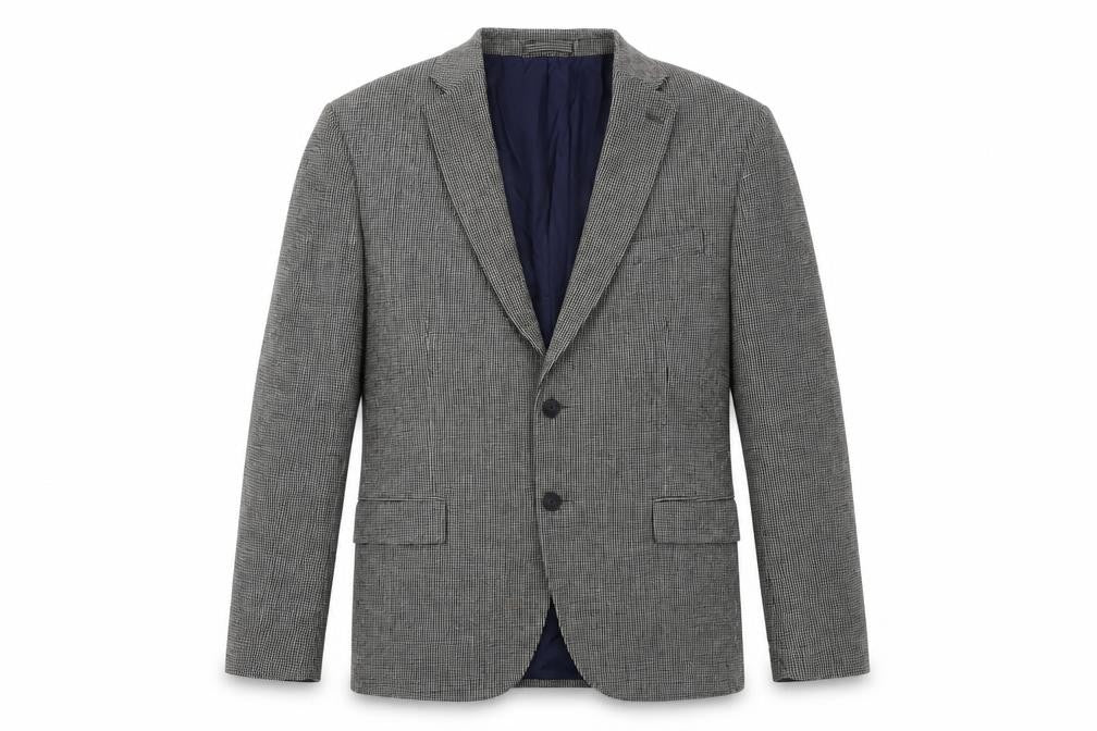 Marks & Spencer Mens Grey Geometric Wool Jacket Blazer Size 44 Regular