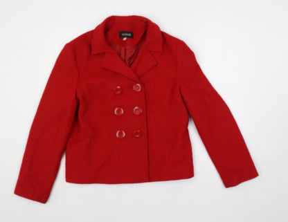 Preloved Vogue Womens Red Jacket Size 16 Button - Front
