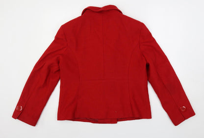 Preloved Vogue Womens Red Jacket Size 16 Button - Back
