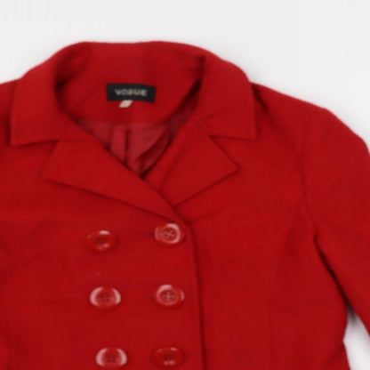Preloved Vogue Womens Red Jacket Size 16 Button - Detail