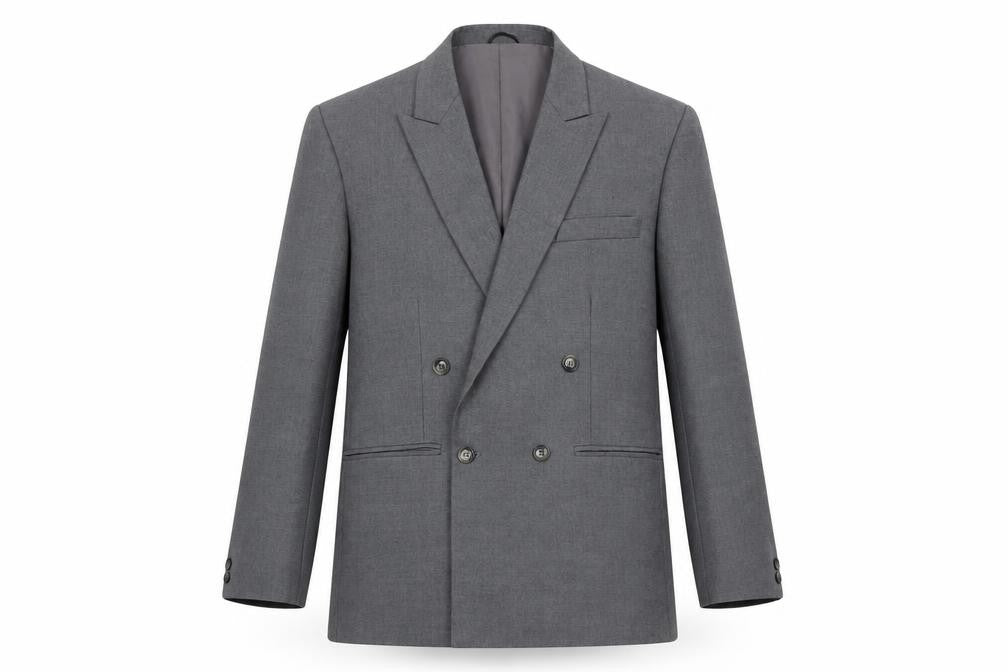 Upper Deck Mens Grey Wool Jacket Blazer Size 40 Regular