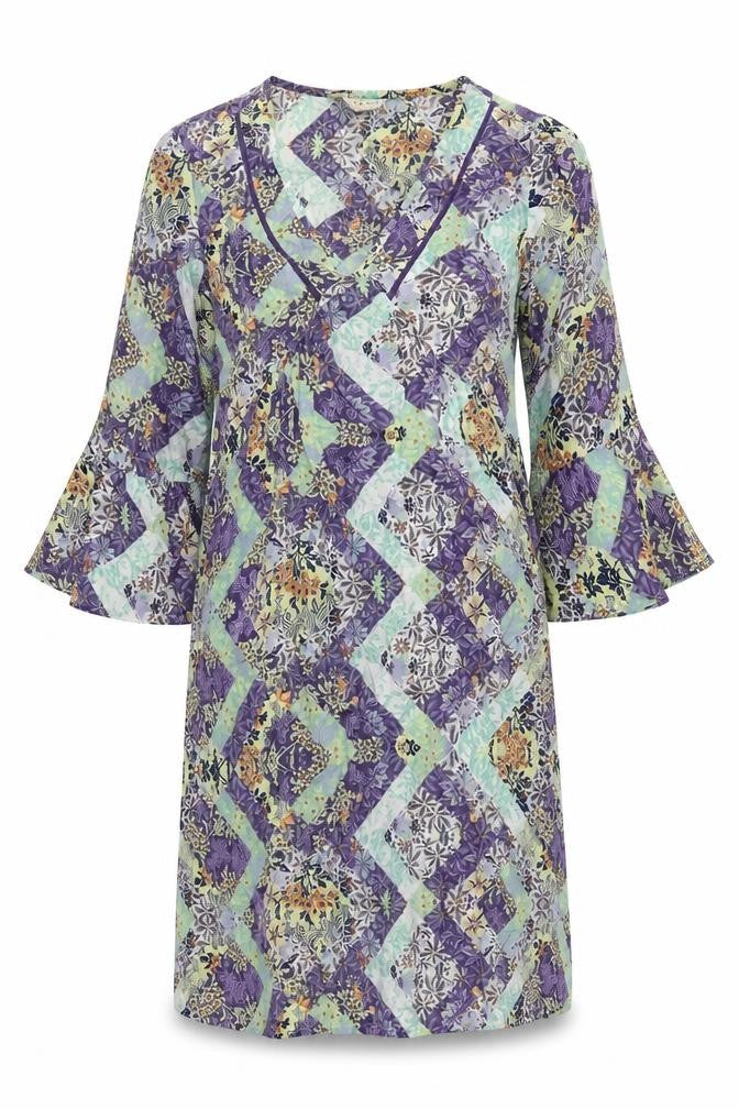 Indigo Womens Multicoloured Floral Modal A-Line Size 8 V-Neck Pullover
