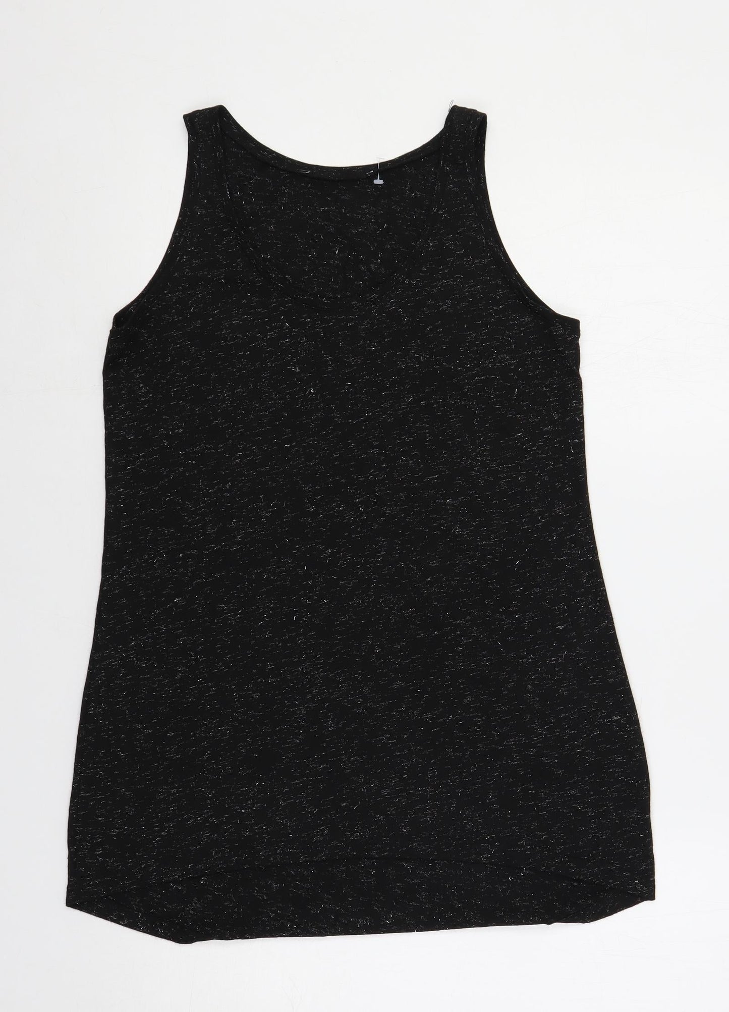 Dorothy Perkins Womens Black Polyester Basic Tank Size 10 Scoop Neck