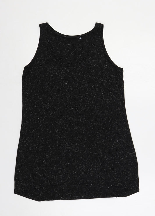 Dorothy Perkins Womens Black Polyester Basic Tank Size 10 Scoop Neck