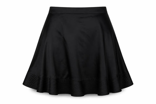 H7M Womens Black Polyester Flare Skirt Size 8 Button