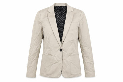 Mango Womens Beige Jacket Blazer Size 8 Button