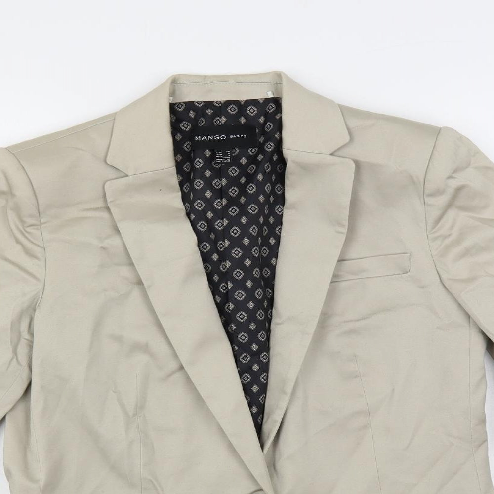 Mango Womens Beige Jacket Blazer Size 8 Button