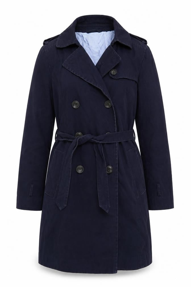 Gap Womens Blue Trench Coat Coat Size M Button